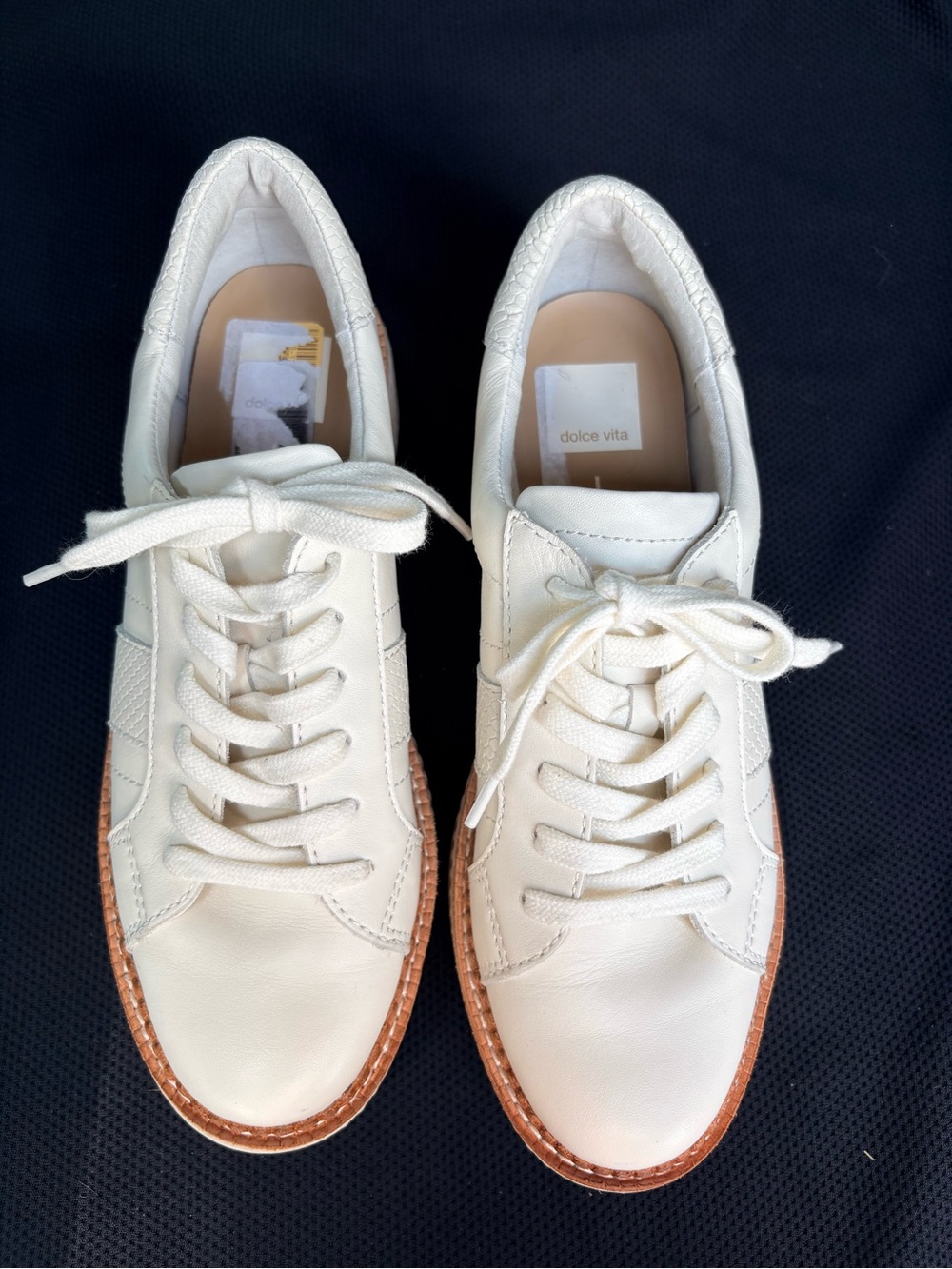 DV Dolce Vita Tiger Platform Lace-Up Sneakers White - Size 8 - Picture 5 of 12